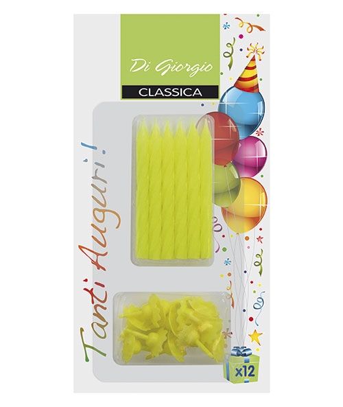 Candeline a spirale con supporto - Colori neon- Assortiti 