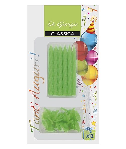 Candeline a spirale con supporto - Colori neon- Assortiti 