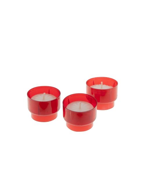 Luminelli votivi con coppetta in policarbonato - Rosso Cartone 450 pezzi
