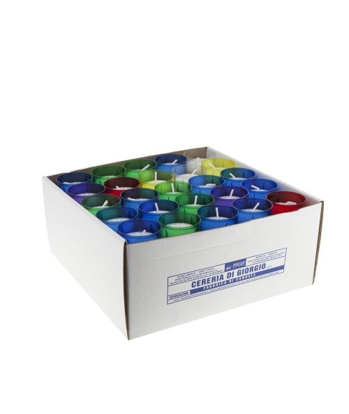 Luminelli votivi con coppetta in policarbonato - Assortiti Cartone 450 pezzi