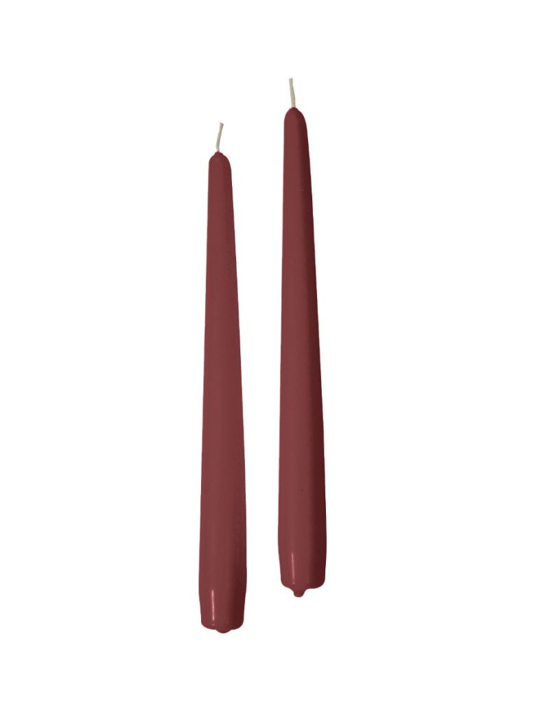 Candele coniche Ø 2,2 cm h. 30 cm 12 pezzi - Borgogna