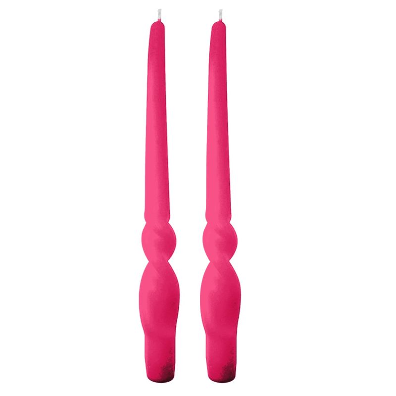 Set da 4 candele artigianali con spirale Voluta - Altezza 30 cm -Fucsia