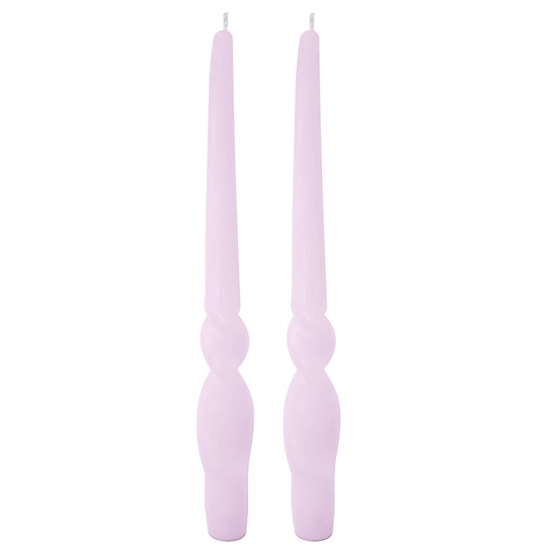 Set da 4 candele artigianali con spirale Voluta - Altezza 30 cm - Rosa Polvere
