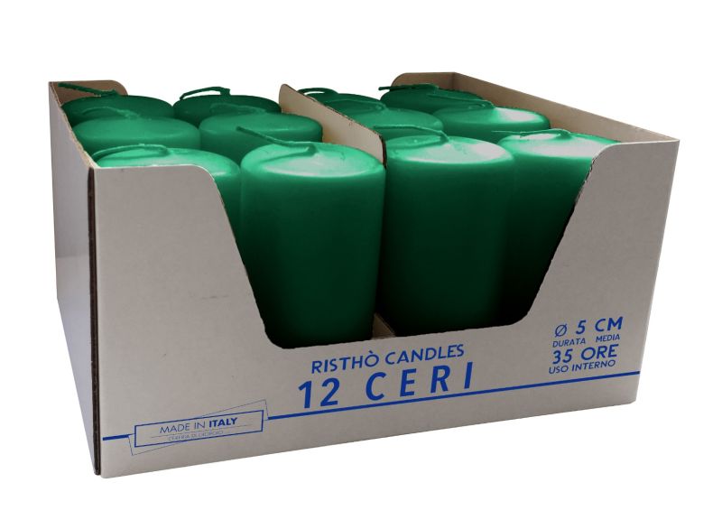 Ceri Ø 5 cm h. 10 cm 12 pezzi - Verde Scuro