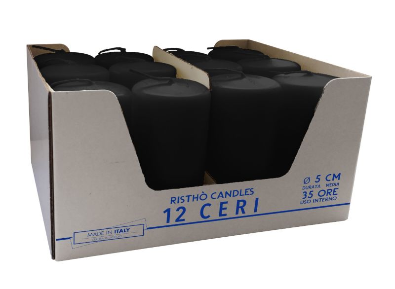 Ceri Ø 5 cm h. 10 cm 12 pezzi -Nero