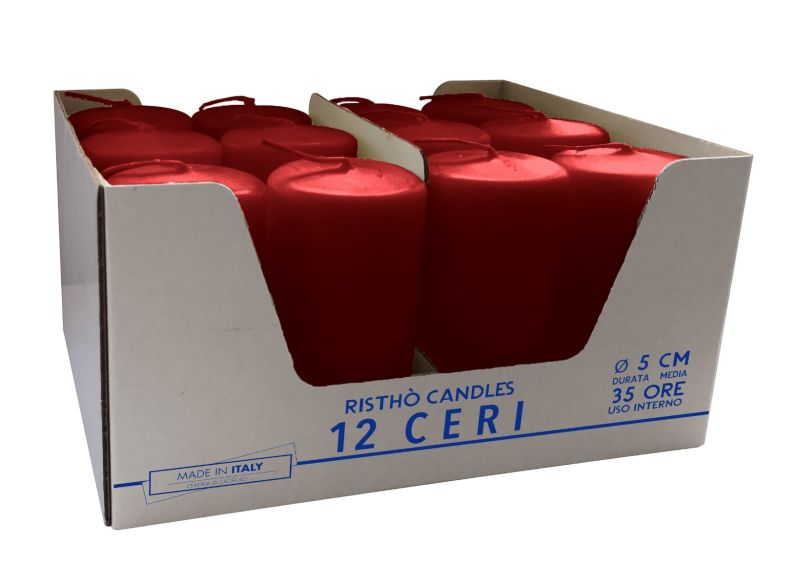 Ceri Ø 5 cm h. 10 cm 12 pezzi -Bordeoux