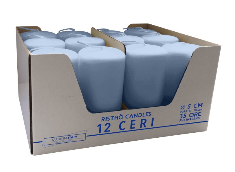 Ceri Ø 5 cm h. 10 cm 12 pezzi - Dusty blue