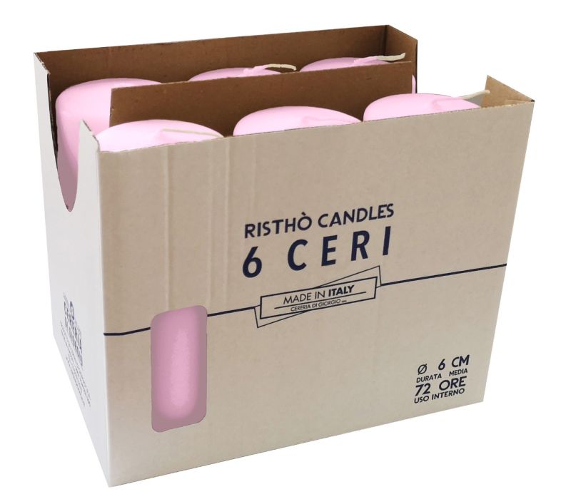 Ceri Ø 6 cm h. 15 cm 6 pezzi -Rosa Polvere