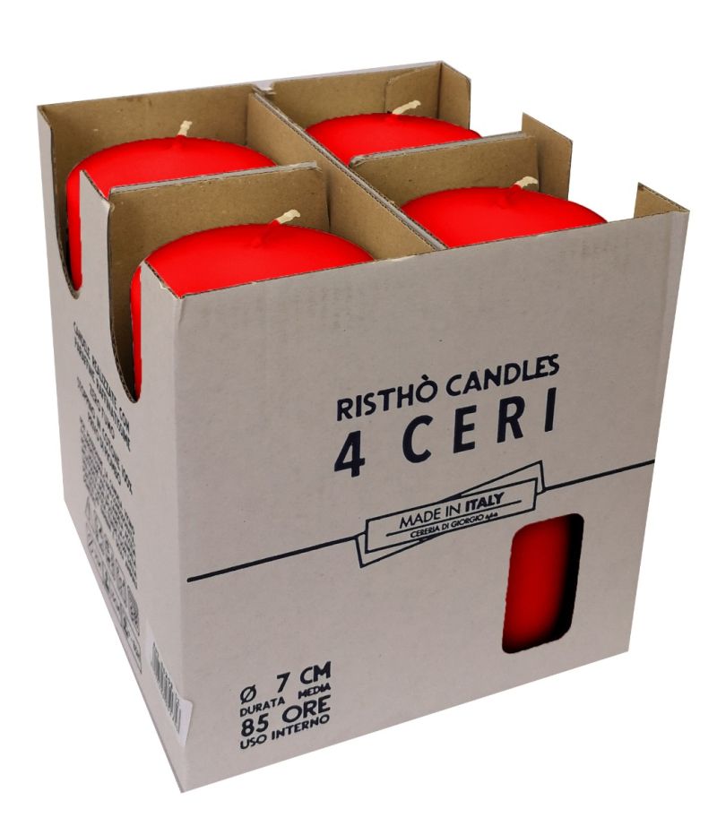 Ceri Ø 7 cm h. 15 cm 4 pezzi - Rosso