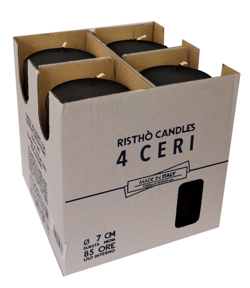 Ceri Ø 7 cm h. 15 cm 4 pezzi - Nero