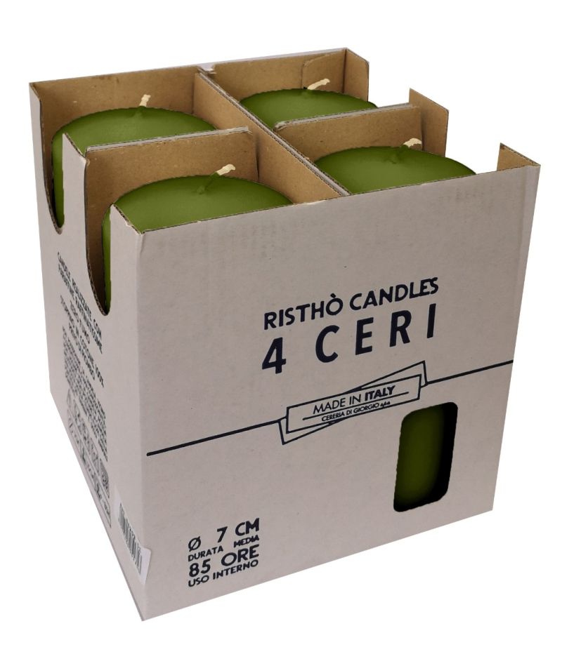 Ceri Ø 7 cm h. 15 cm 4 pezzi - Verde Oliva