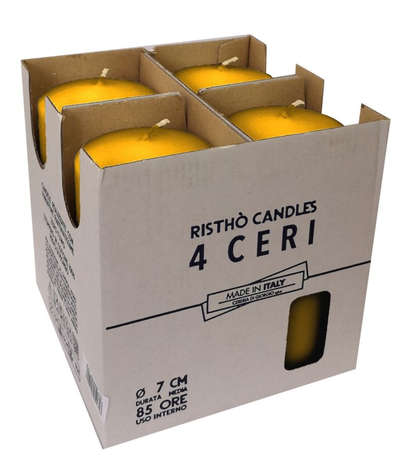 Ceri Ø 7 cm h. 15 cm 4 pezzi -Senape