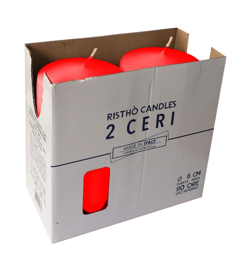 Ceri Ø 8 cm h. 15 cm 2 pezzi - Rosso