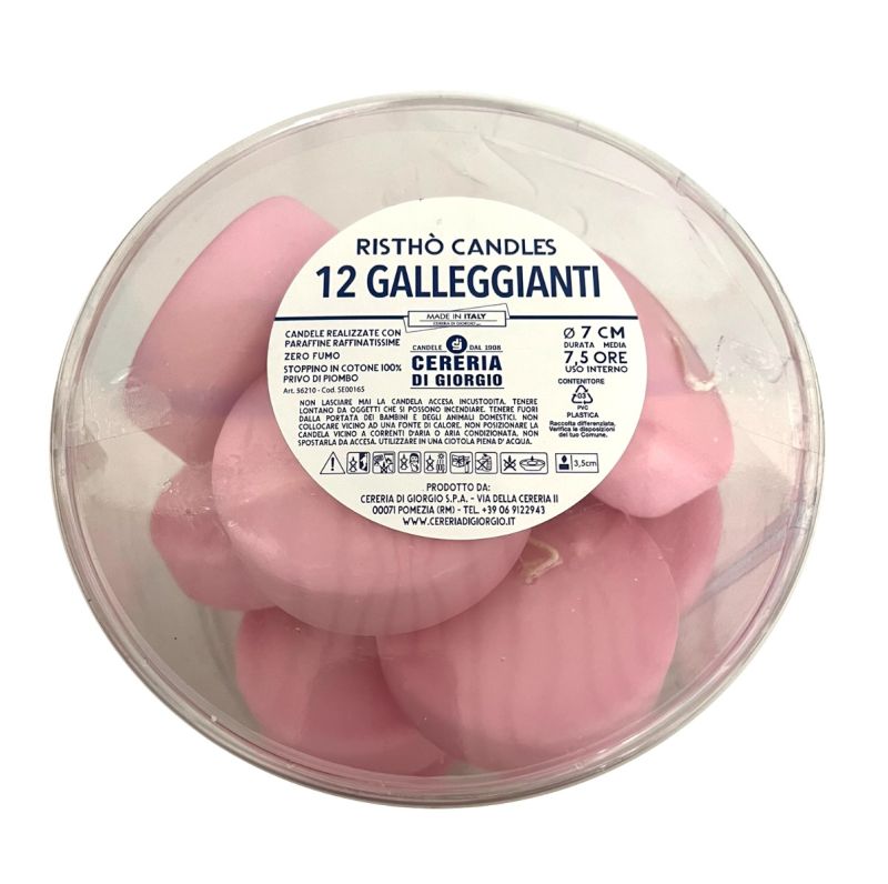 Candele galleggianti, diam. 7 cm, h.1,5, 12 pcs- Rosa Polvere.