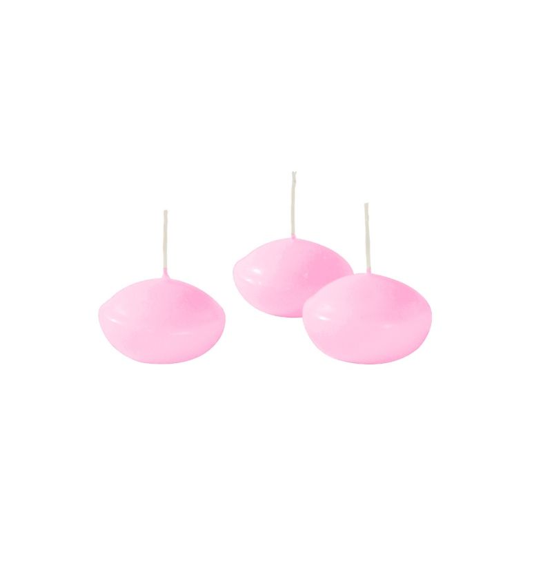 Candele galleggianti Ø 4,5 cm h. 2,7 cm 20 pezzi - Rosa Bebè