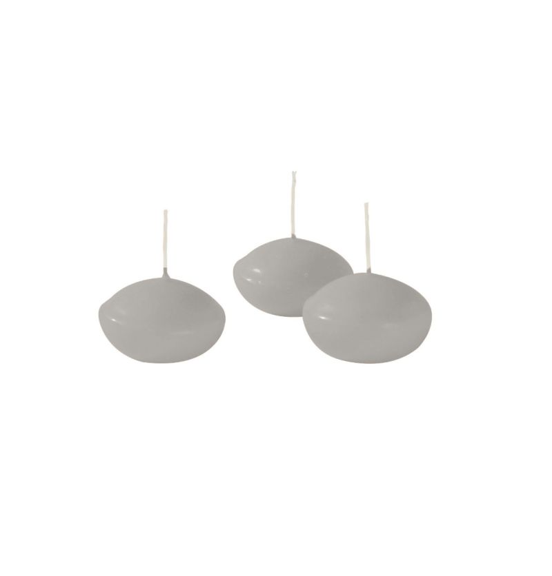 Candele galleggianti Ø 4,5 cm h. 2,7 cm 20 pezzi - Grigio Perla
