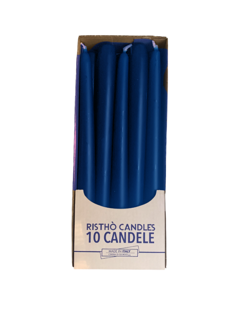 Candele coniche Ø 2,2 cm h. 25 cm 10 pezzi - Blue Dusk