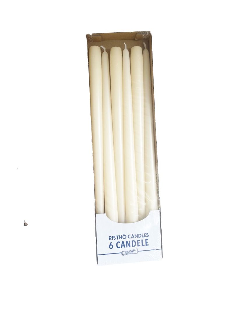 Candele coniche Ø 2,2 cm h. 40 cm 6 pezzi - Avorio
