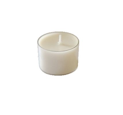 Tealight con cup trasparente Ø 3,9 cm h. 2,7 cm 24 pezzi - 6,5 ore- Avorio