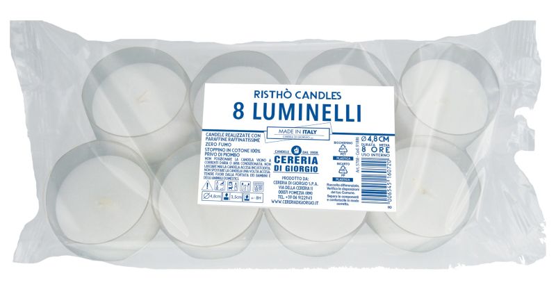 Tealight trasparenti - 8 pezzi