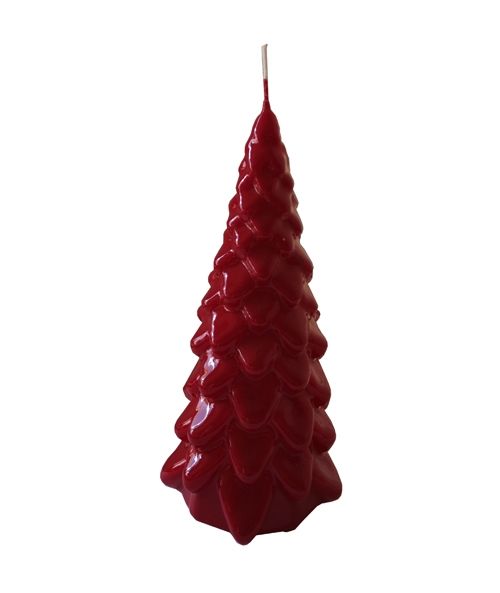 Candela Albero di Natale artigianale - Bordeaux- Altezza 20 cm