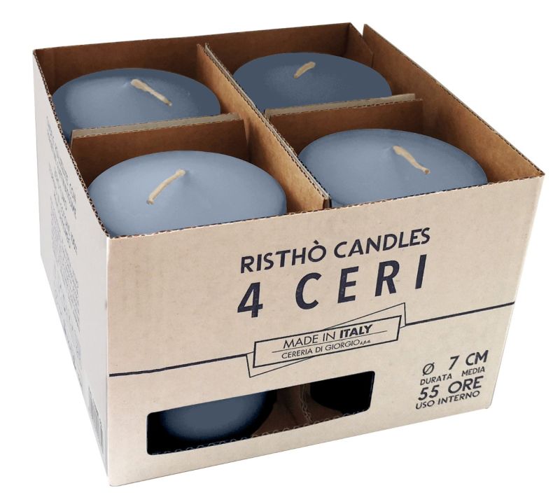 Ceri Ø 7 cm h. 10 cm 4 pezzi - Dusty BLue