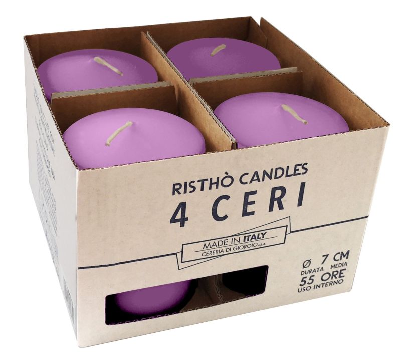 Ceri Ø 7 cm h. 10 cm 4 pezzi - Viola Polvere 