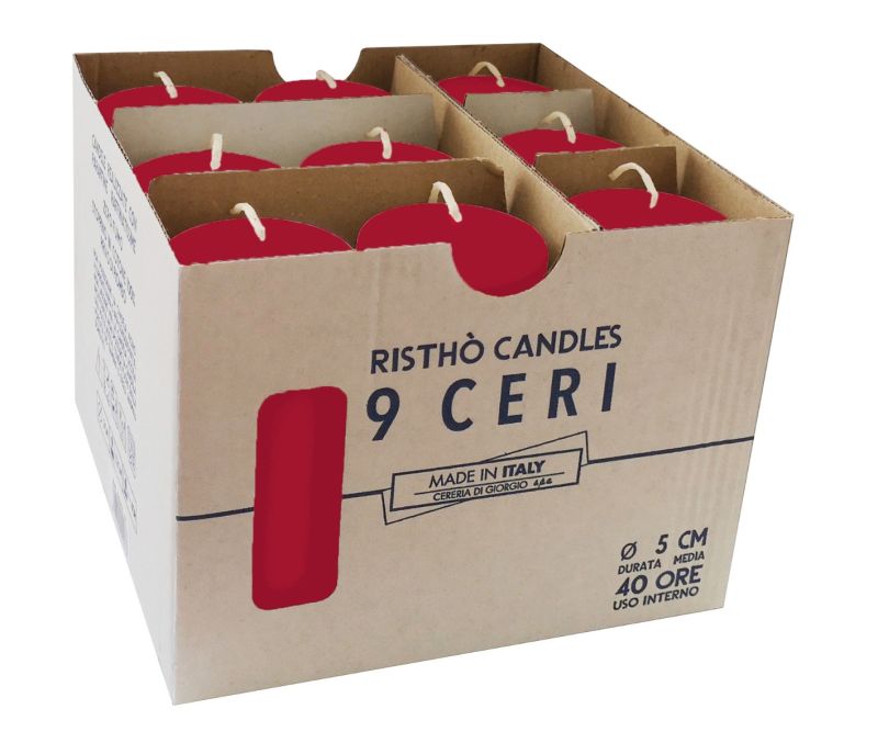 Ceri Ø 5 cm h. 12 cm 9 pezzi - Indian Red