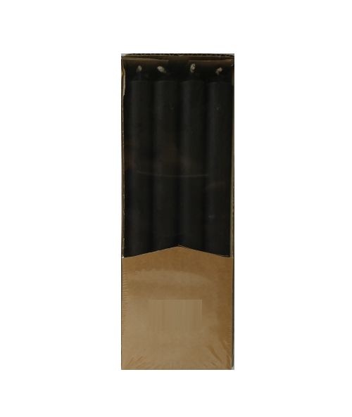 Candele cilindriche colore pieno Ø 1,9 cm 12 pezzi - Nero