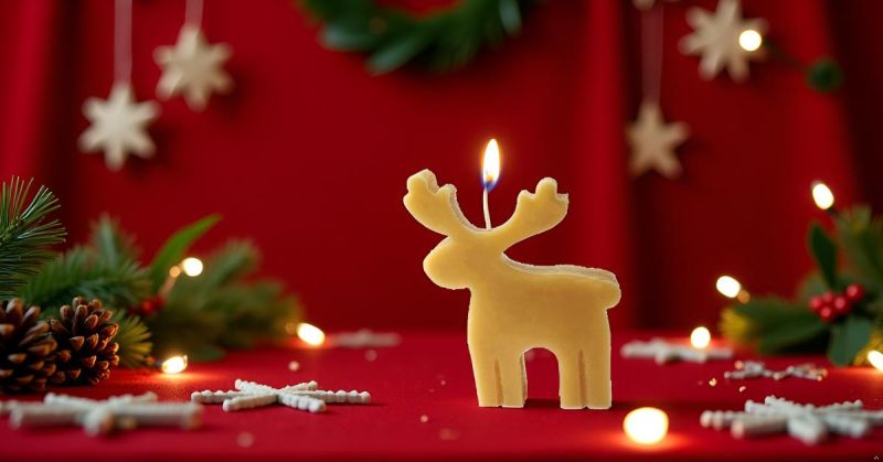 Candela a forma di Renna artigianale - Pocket Season - Natale