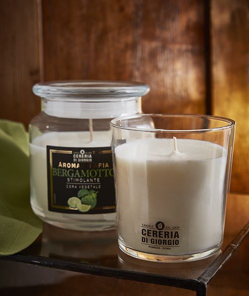 Candela Vegetale Vegana profumata in bicchiere Aromaterapia - Bergamotto - 44 ORE