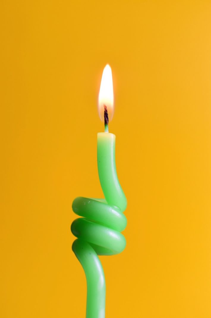 Candeline a spirale fluo - 4 pezzi