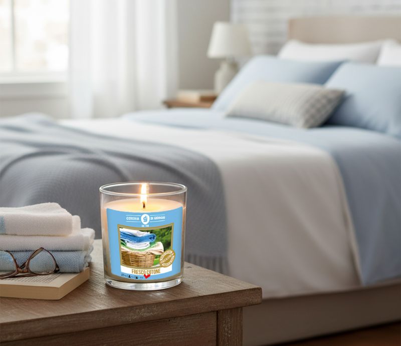 Candela profumata in bicchiere al cotone - Senza allergeni