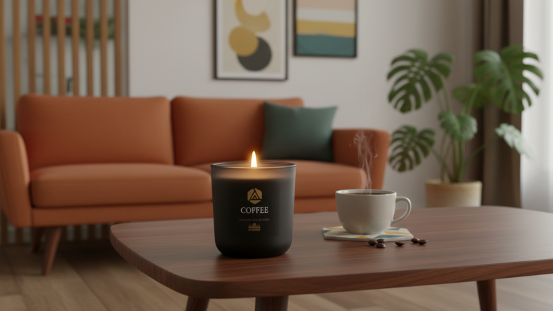 Candela Vegetale Vegana profumata in bicchiere Aromaterapia Black - Caffè - 44 ORE