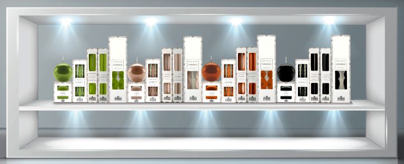 Set 2 candele voluta laccate h 30 cm - Mocha Mousse