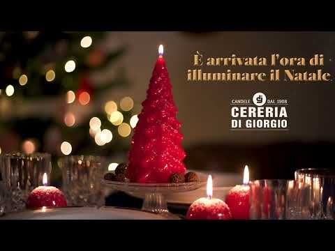 Candela Albero di Natale artigianale - Bianco- Altezza 20 cm