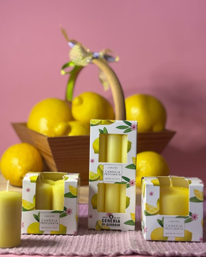 4 Candele Profumate Pocket Season diametro 3 cm altezza 5,5 cm - Primavera/Estate - Limone