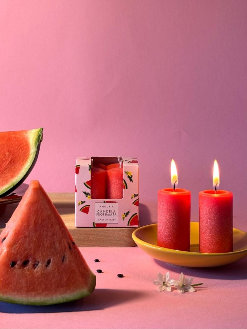 4 Candele Profumate Pocket Season diametro 3 cm altezza 5,5 cm - Primavera/Estate - Anguria