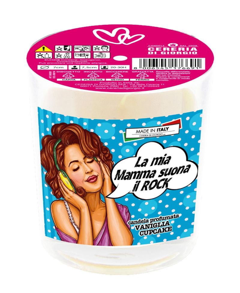 Candela profumata Vaniglia & Cupcake in bicchiere - con dediche per  Mamma