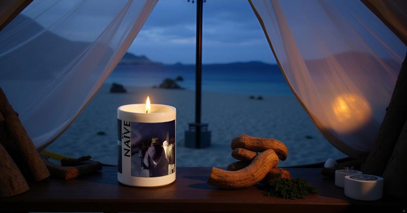 Candela Vegetale Vegana profumata in bicchiere in vaso di porcellana con decorazione artistica - Collezione Naive - Pub Walk - 44 ORE