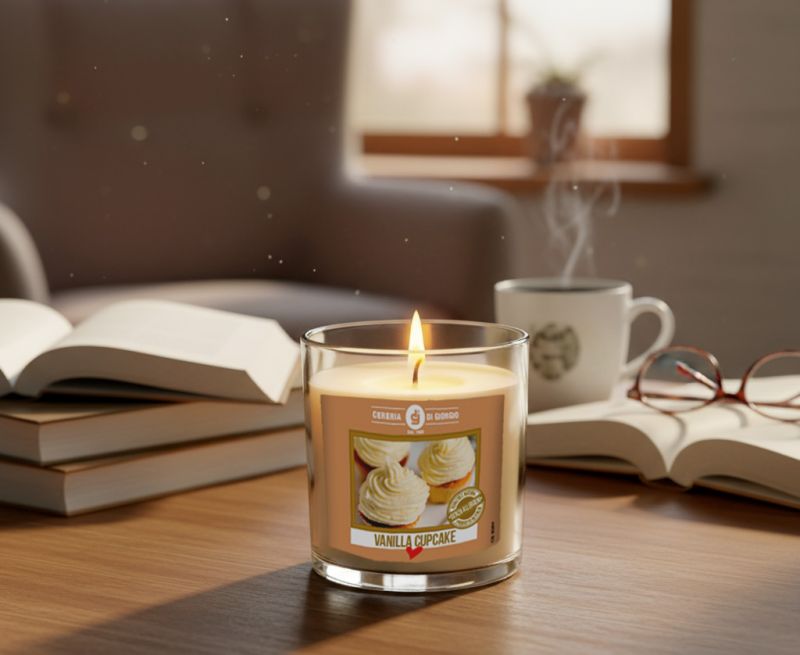 Candela profumata in bicchiere alla Vaniglia