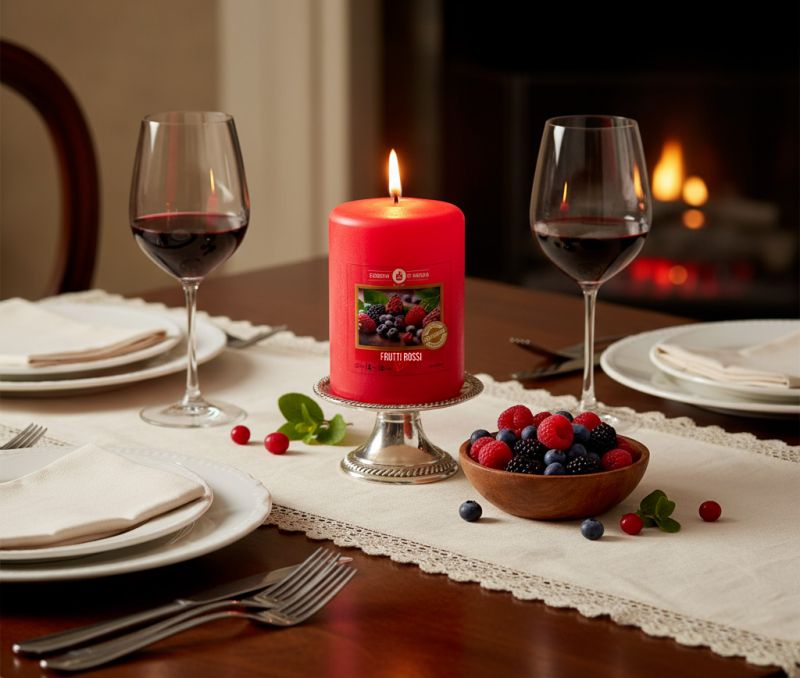 Candela profumata Berries Ø 7 cm h. 10 cm - Senza allergeni