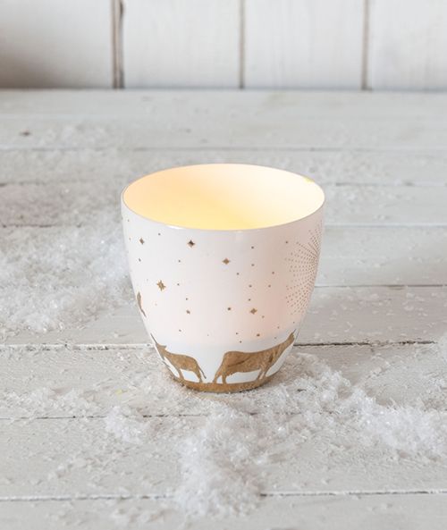 Porta tealight in porcellana Ø 9,2 cm h 9,8 cm