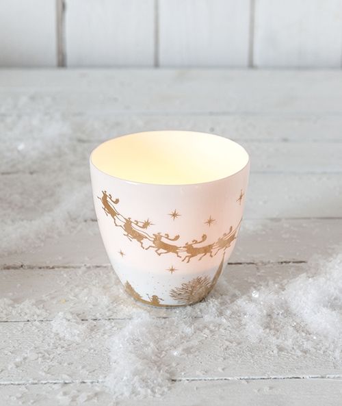 Porta tealight in porcellana Ø 9,2 cm h 9,8 cm